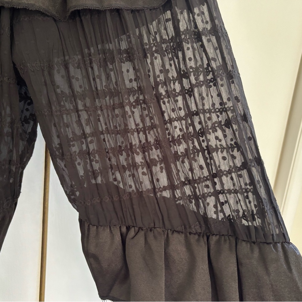 Free People Belle Ruffle Pants in Black Size XS NWT - Picture 12 of 13
